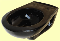 wall hung wc bowl in black