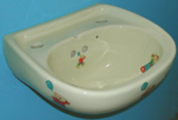 Toilets and basins with special designs for children's nurseries