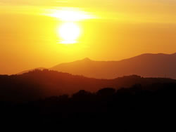 sunset in tuscany