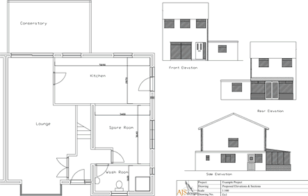 Example extension drawing