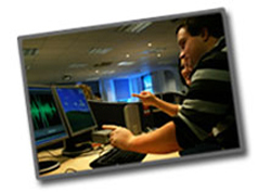 image of students using the computer suite