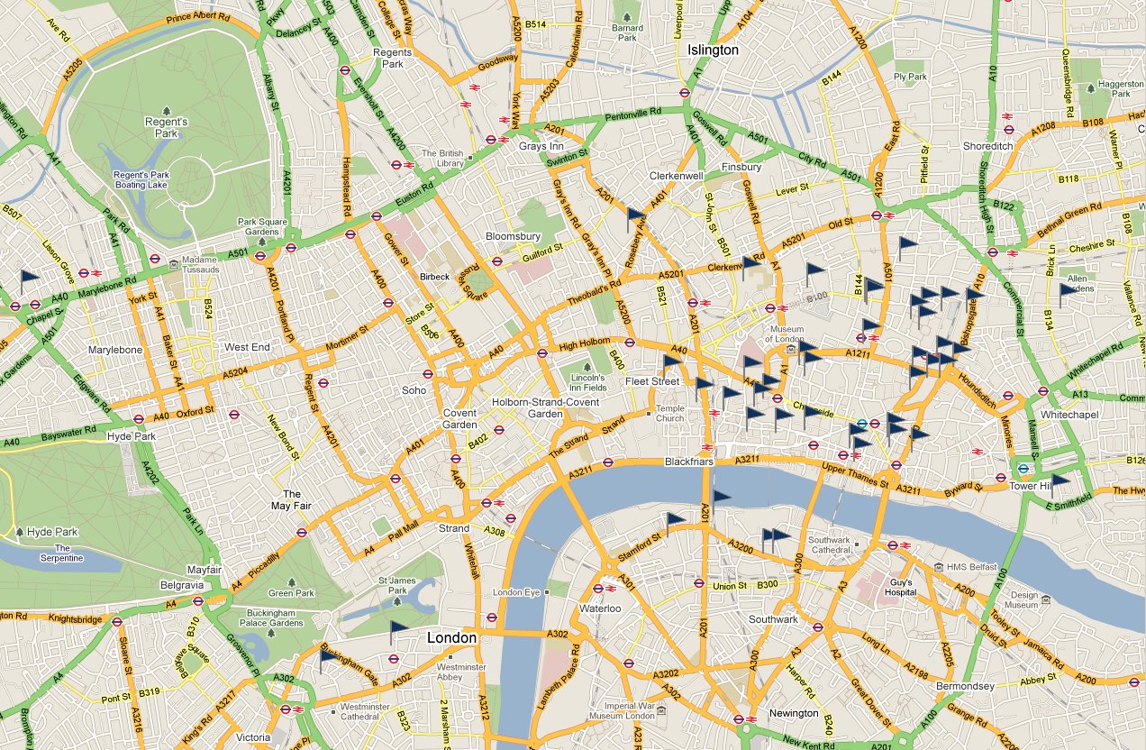 Map of UK sites