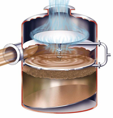 Sectional diagram of a single stage V-tex