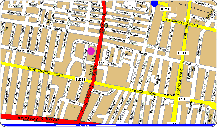 Location Map of Hove Guest House