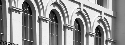 A close-up of windows on a building.