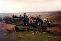 Primary school children hillwalking and climbing in the Dales.